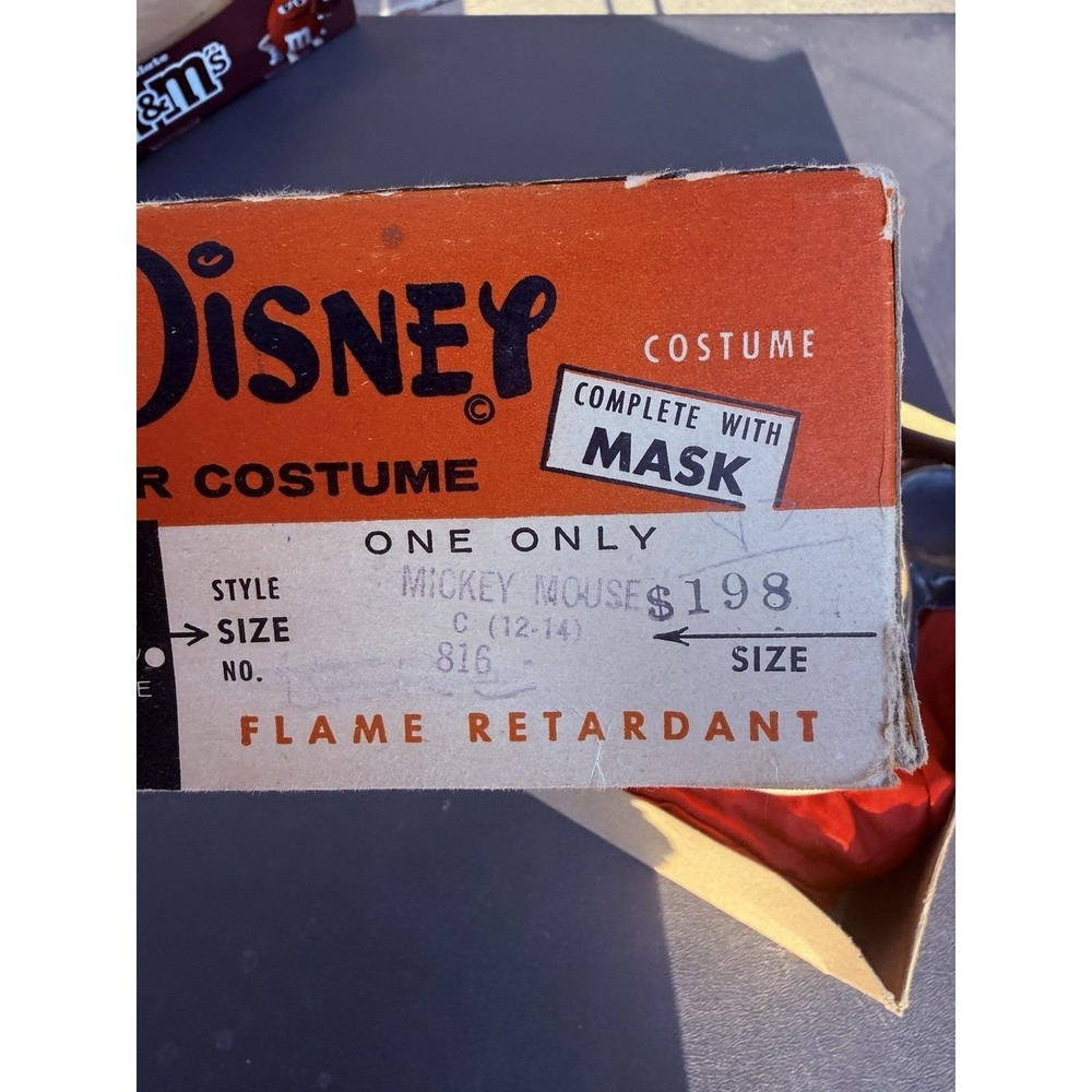Vintage Ben Cooper Mickey Mouse Costume w Mask Box Disney Halloween 60s - Picture 6 of 10